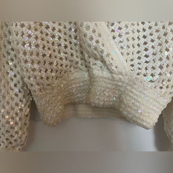 Vintage 80s 90s sequin long sleeve top (Size: M/L) - Picture 5 of 9